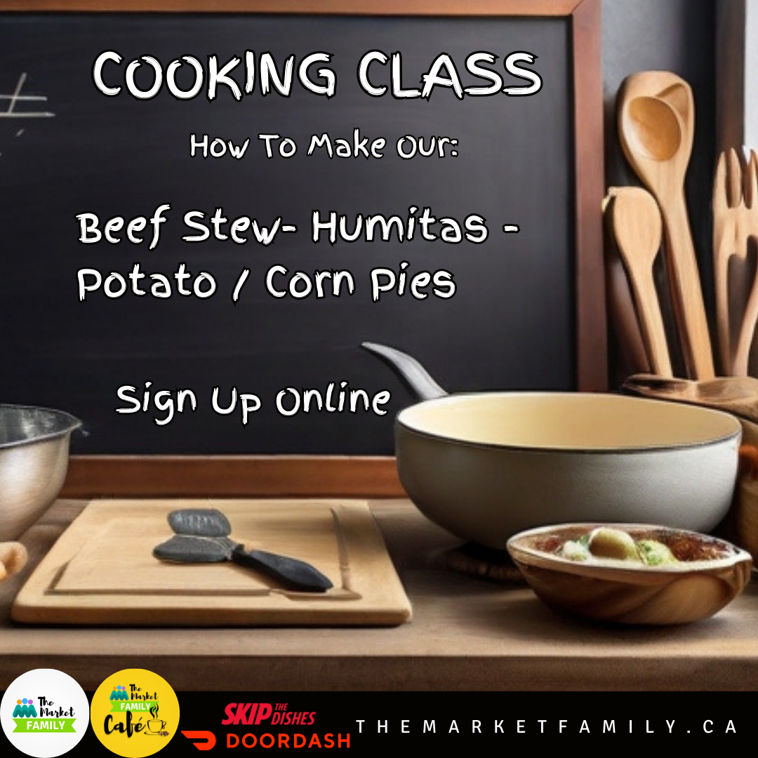Cooking Class:  Beef Stew - Corn/Potato Pies  (meat &amp; vegetarian) - Humitas (vegetarian)