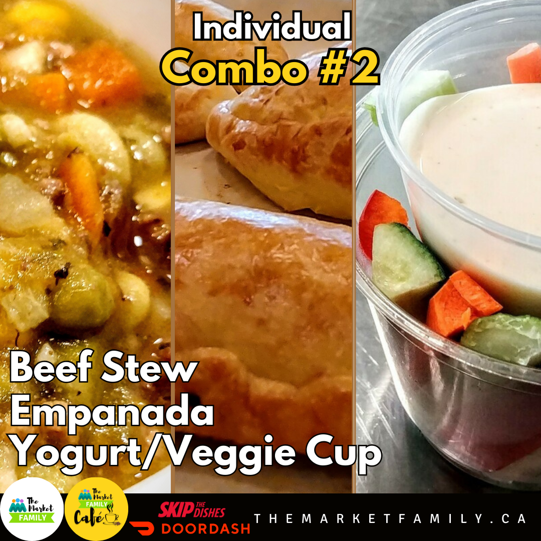 COMBO INDIVIDUAL 2: Beef Stew &amp; Empanada &amp; Veggie or Yogurt Cup