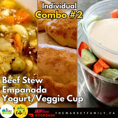COMBO INDIVIDUAL 2: Beef Stew &amp; Empanada &amp; Veggie or Yogurt Cup