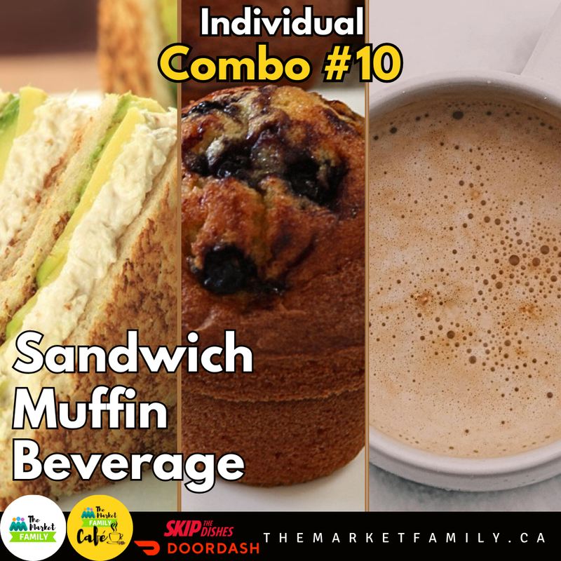 COMBO INDIVIDUAL 10: Sandwich + Muffin + Beverage