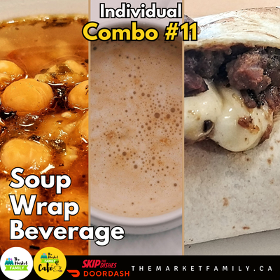 COMBO INDIVIDUAL 11: Wrap + Soup + Beverage