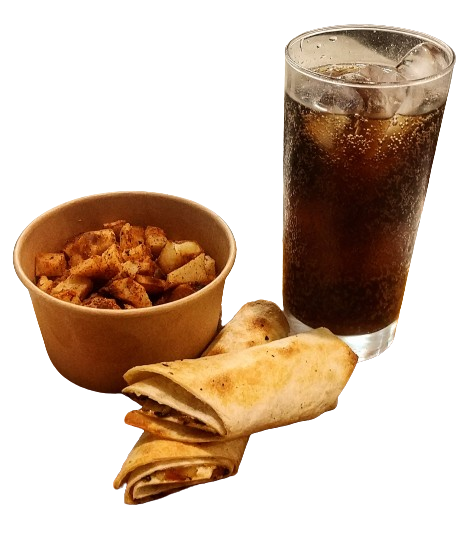 Nathan&#39;s Vegan Breakfast Combo: Wrap + Hash Browns (8Oz) + Drink
