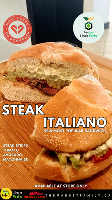 Sandwich Steak Italiano + Avocado + Tomato + Mayonnaise