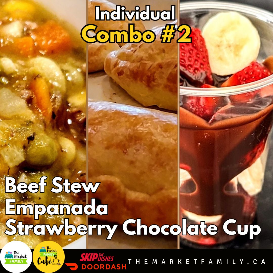COMBO INDIVIDUAL 2: Beef Stew + Empanada + Strawberry &amp; Chocolate Dip