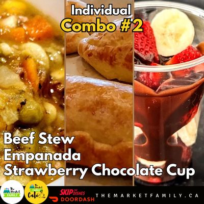 COMBO INDIVIDUAL 2: Beef Stew + Empanada + Strawberry &amp; Chocolate Dip