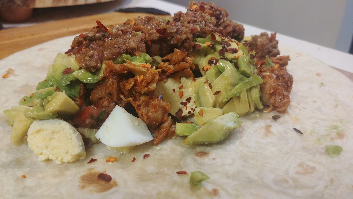 Bodybuilder WRAP RELOADED - Beef, Chicken,  Pebre Salsa, Extra Egg &amp; Avocado
