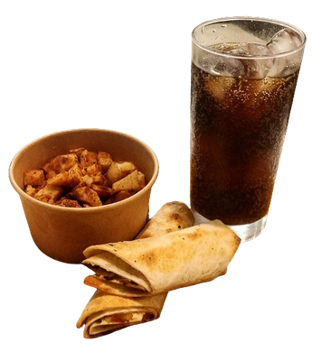 Nathan's Vegan Breakfast Combo: Wrap + Hash Browns (8Oz) + Drink