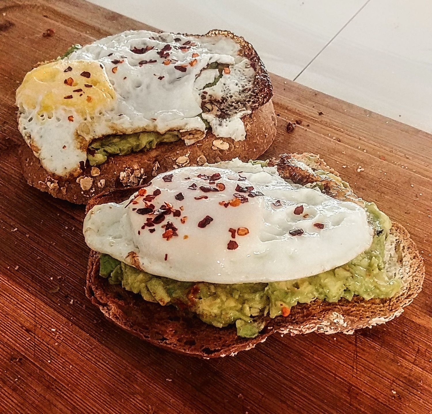 Two and Two Breakfast -  Avocado Toasts x 2 &amp; Fried Eggs x 2