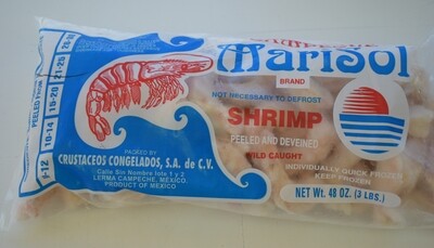 21/25 count Raw Peeled & Deveined Gulf Shrimp  3 lb. bag