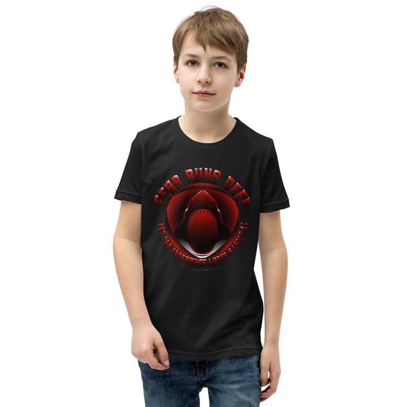 Fear Runs Deep (White/Red/Black Letters) Youth Short Sleeve T-Shirt