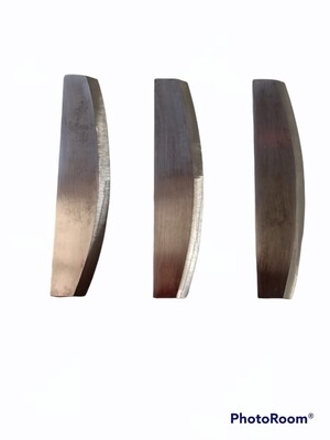 Juego de cuchillas de acero para sepillo moldurador de 3&quot; anchas de 30mm grosor de1/8  modelo &quot;media caña&quot;