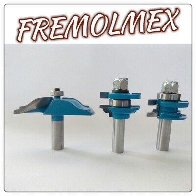 Juego de 3 fresas para puertas de cocina zanco de 1/2 para madera de 22mm ensamble de 1cm