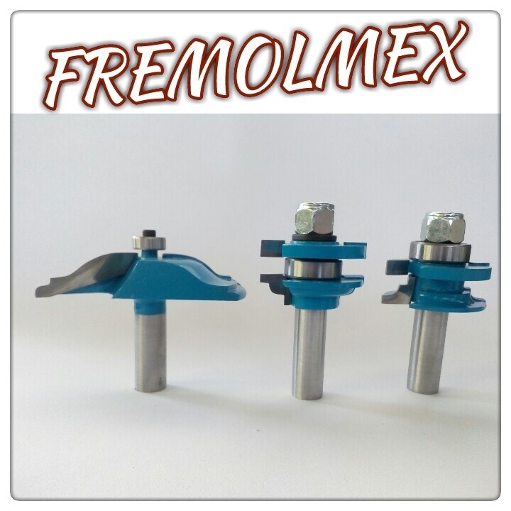Juego de 3 fresas para puertas de cocina zanco de 1/2 para madera de 22mm ensamble de 1cm