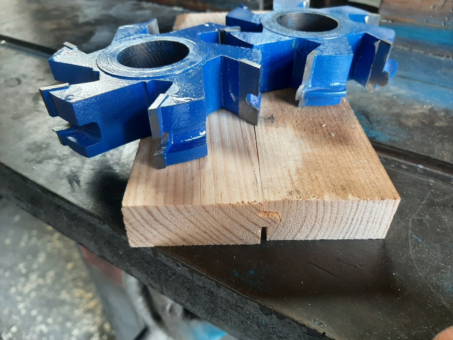 Juego de fresas para machimbrar para piso para trompo de 1&quot;1/4 para madera de 1&quot; z:6