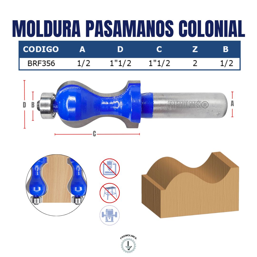 MOLDURA PASAMANOS COLONIAL