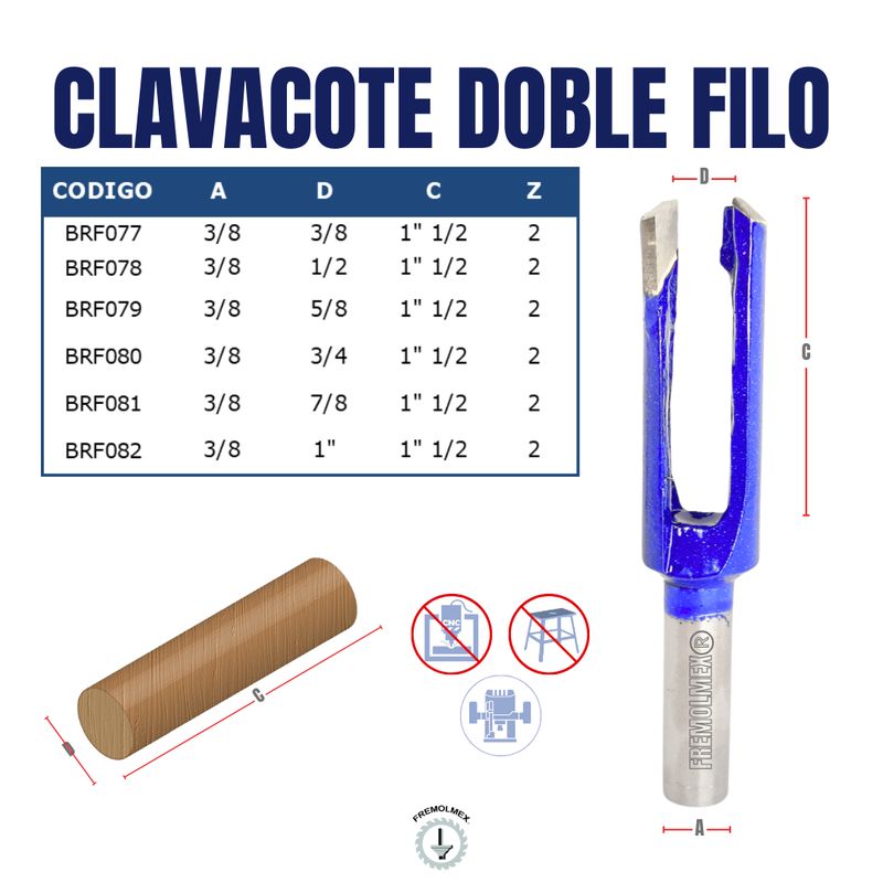 CLAVACOTE DOBLE FILO