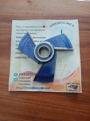 Friso para trompo de 1&quot;  modelo pecho de paloma &quot; corte de 2&quot; z:3.  Izquierdo [para trabajar arriba de la madera]