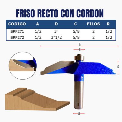 FRISO RECTO CON CORDON