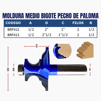 MOLDURA MEDIO BIGOTE CON PECHO DE PALOMA