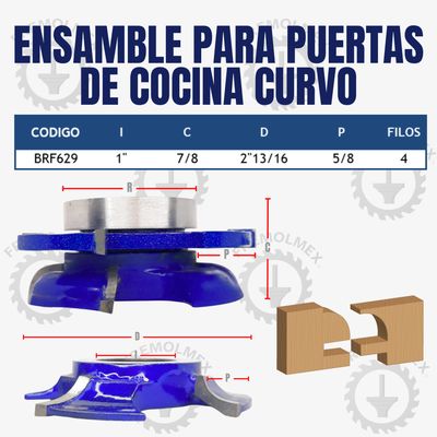 ENSAMBLE PARA PUERTAS DE COCINA CURVA