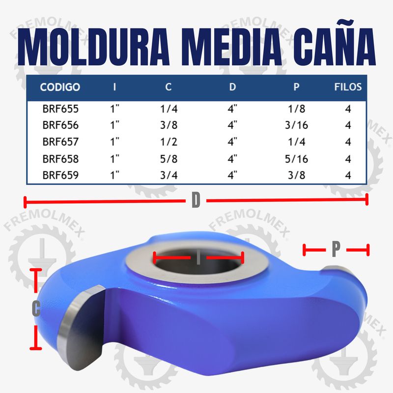 MOLDURA MEDIA CAÑA
