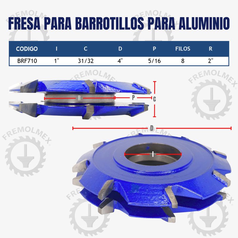 FRESA PARA BARROTILLO PAR ALUMINIO