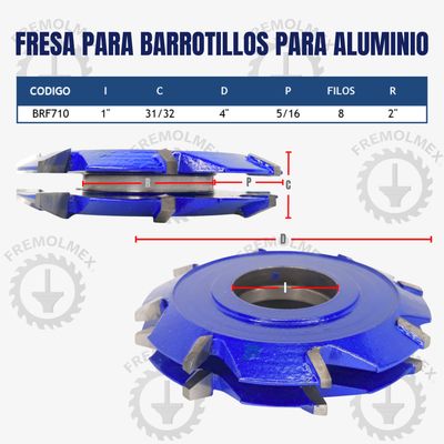FRESA PARA BARROTILLO PAR ALUMINIO