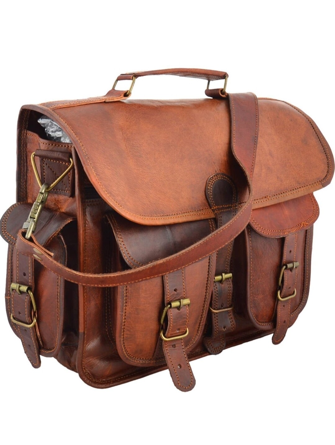 WILLIAM (The Classic Leather Messenger/Briefcase Bag)