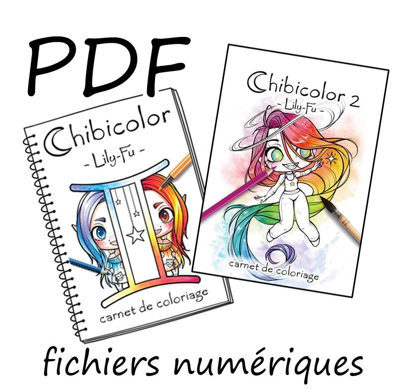 PDF : ChibiColor 1+2 (2018+2024) Carnets de Coloriage dématérialisés