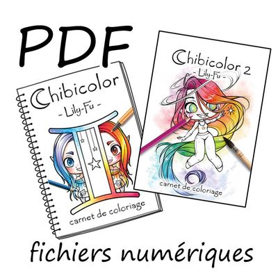 PDF : ChibiColor 1+2 (2018+2024) Carnets de Coloriage dématérialisés