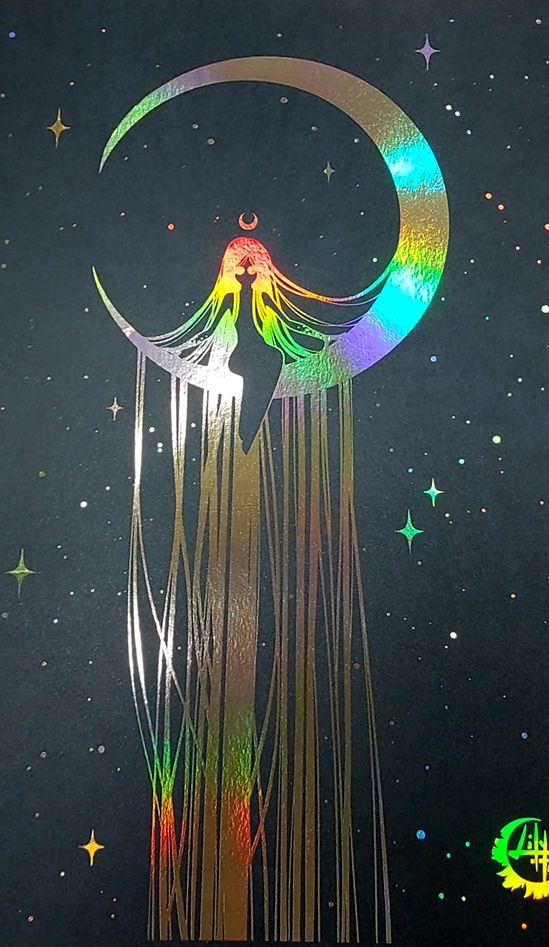 Cadre Dark Moon Holographique - Version Dorée
