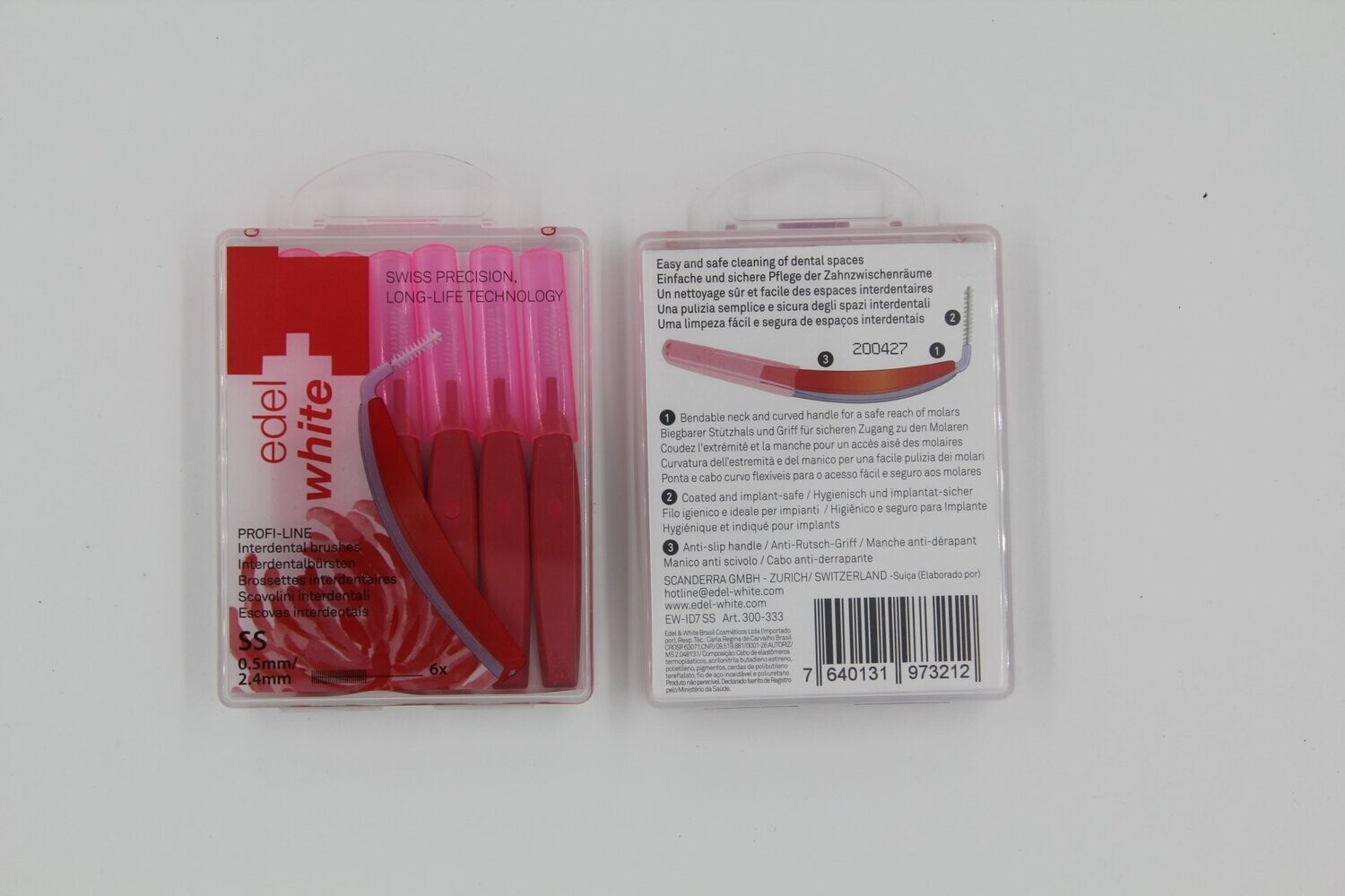 Edel + White Profi-Line ID-Bürsten SS rot