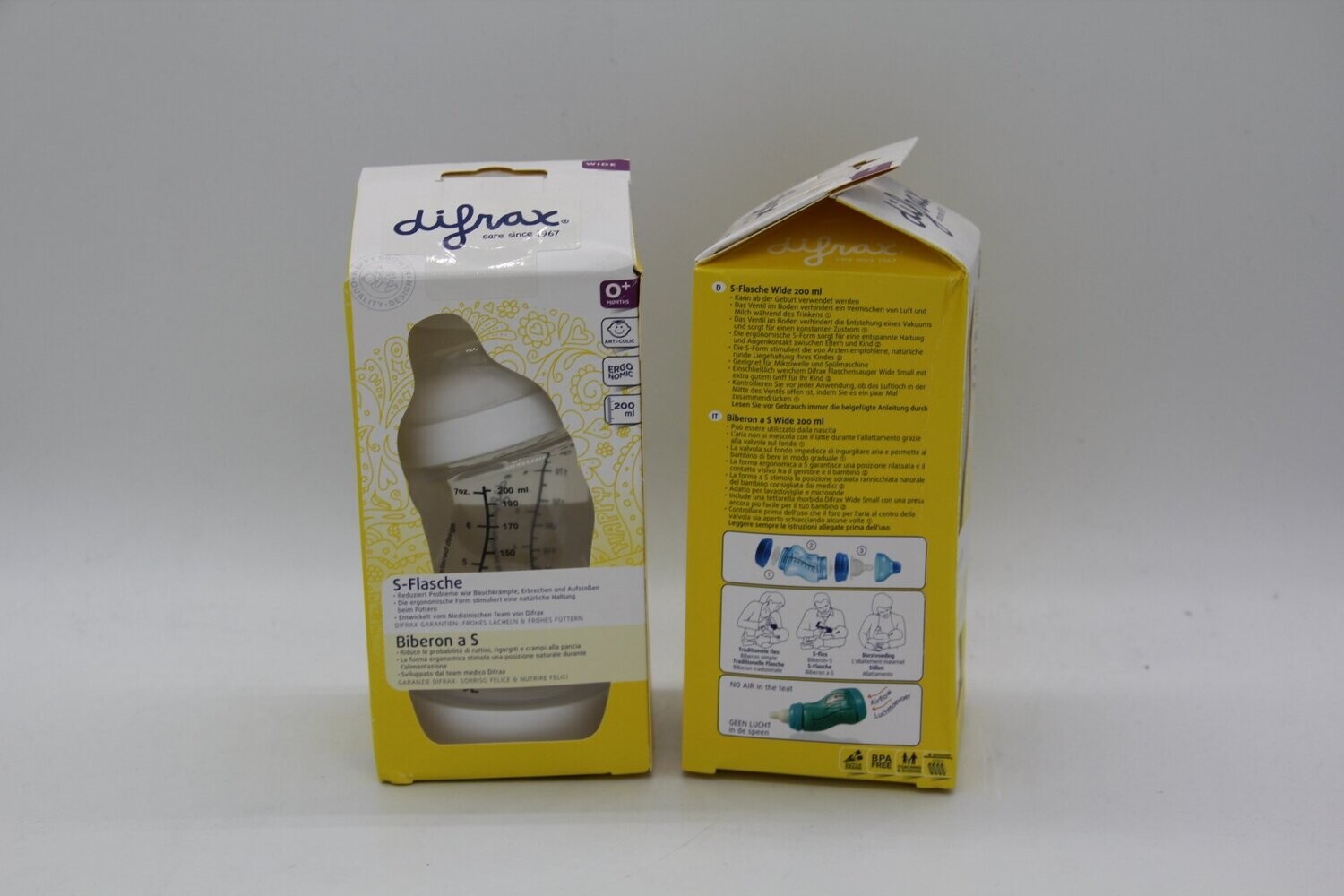 Difrax S-Flasche Wide 200ml weiß