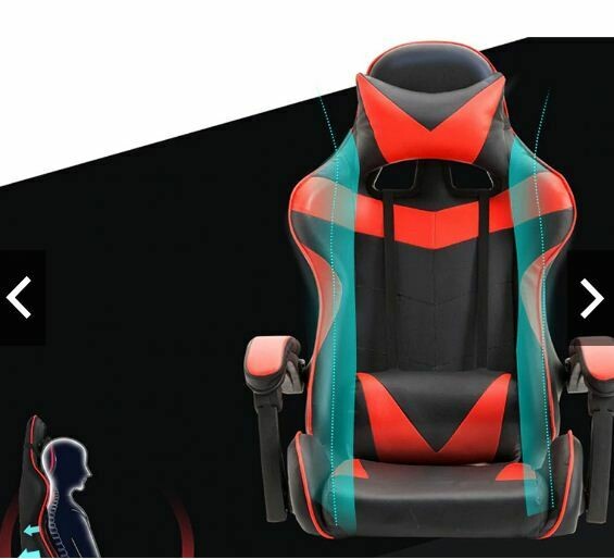 Leather Gaming Chair | Office Computer Chair | High Back Swivel and Height Adjustment
