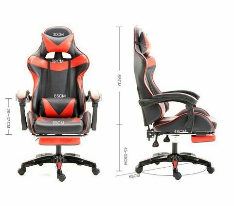 Leather Gaming Chair | Office Computer Chair | High Back Swivel and Height Adjustment