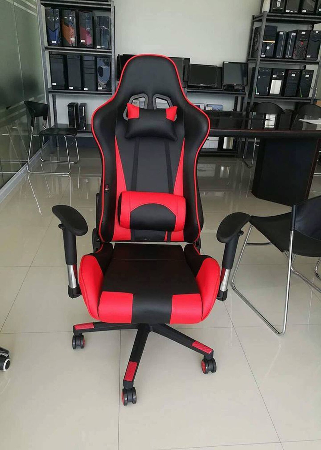 Leather Gaming Chair | Office Computer Chair | High Back Swivel and Height Adjustment