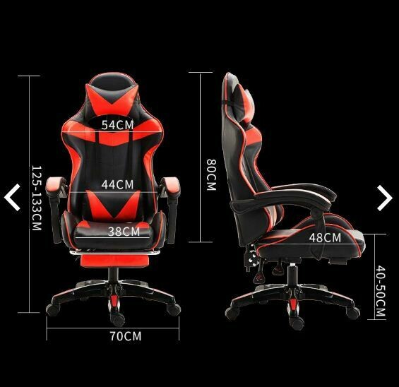 Leather Gaming Chair | Office Computer Chair | High Back Swivel and Height Adjustment