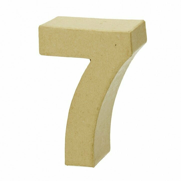 Pappart Zahl  7 Höhe 10 cm
