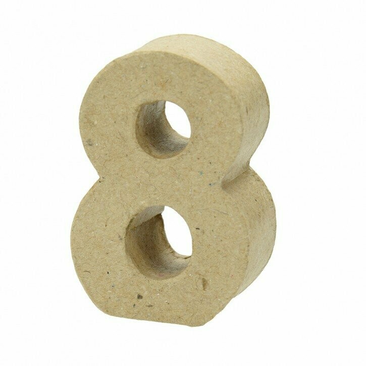 Pappart Zahl  8 Höhe 5 cm