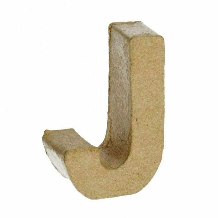 Pappart Buchstabe J Höhe 5 cm