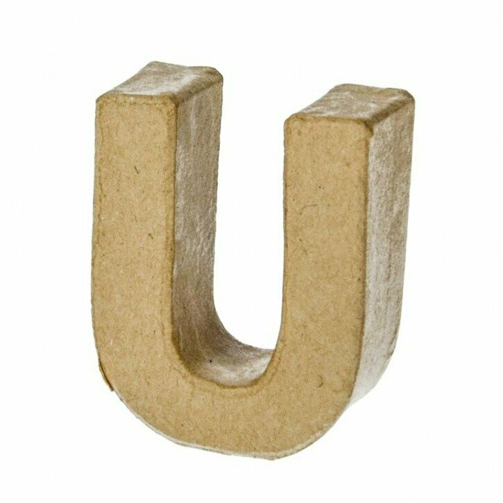 Pappart Buchstabe U Höhe 5 cm