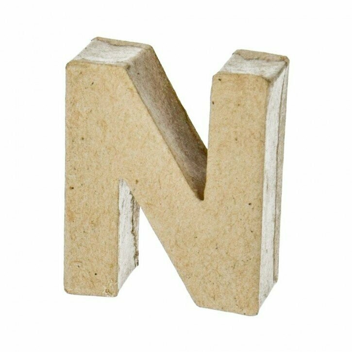 Pappart Buchstabe N Höhe 5 cm