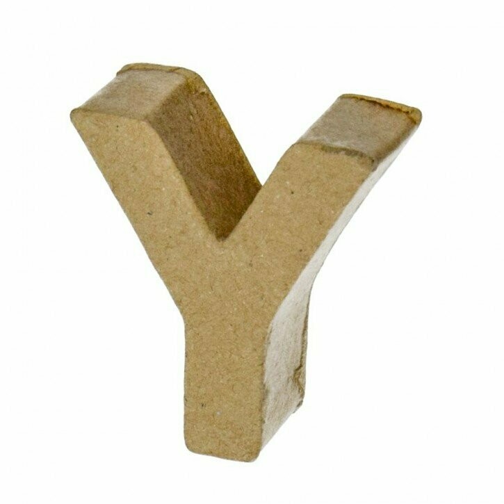 Pappart Buchstabe Y Höhe 5 cm