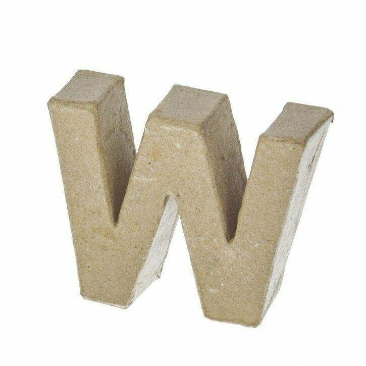 Pappart Buchstabe W Höhe 5 cm