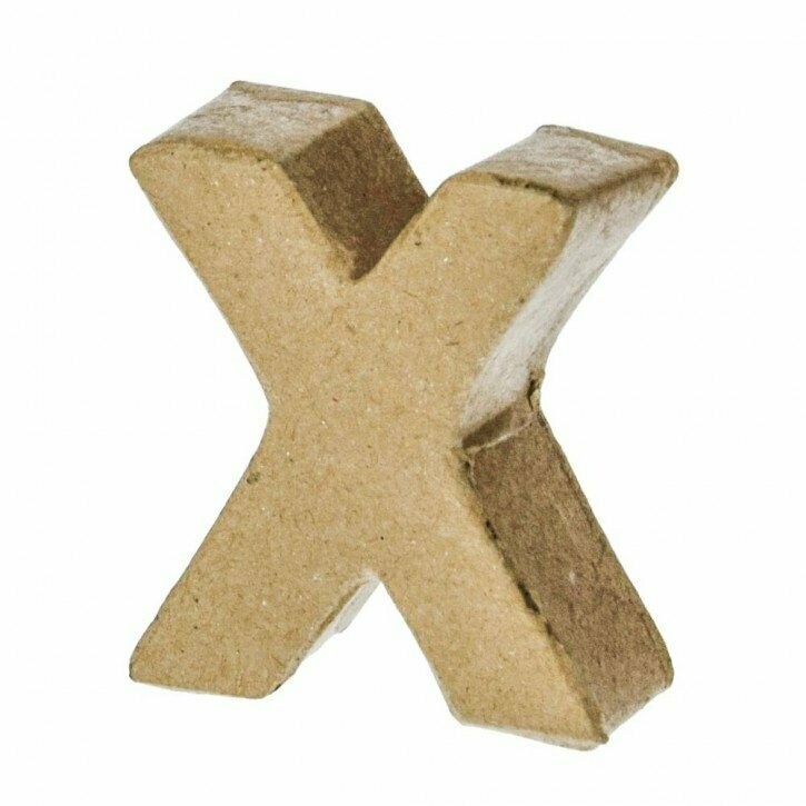 Pappart Buchstabe X Höhe 5 cm