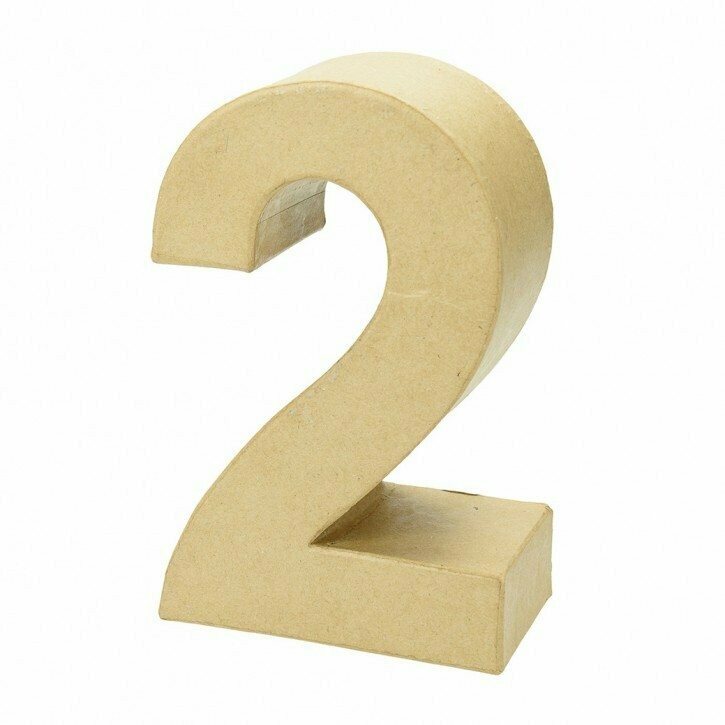 Pappart Zahl 2  Höhe 17,5 cm