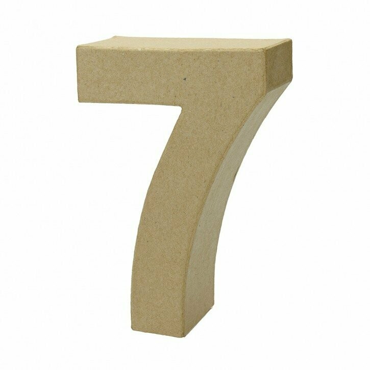 Pappart Zahl 7  Höhe 17,5 cm