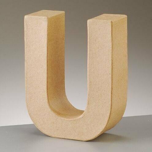 Pappart Buchstabe U Höhe 10 cm