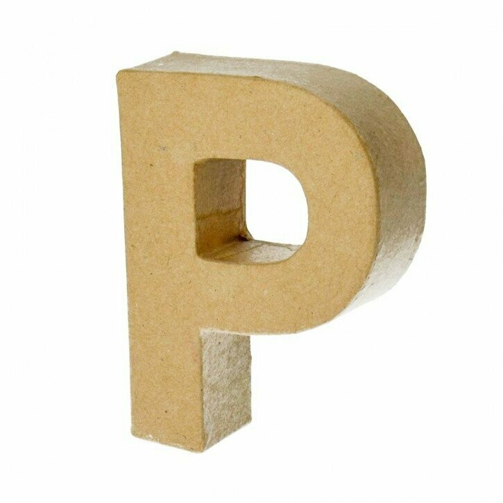 Pappart Buchstabe P Höhe 10 cm