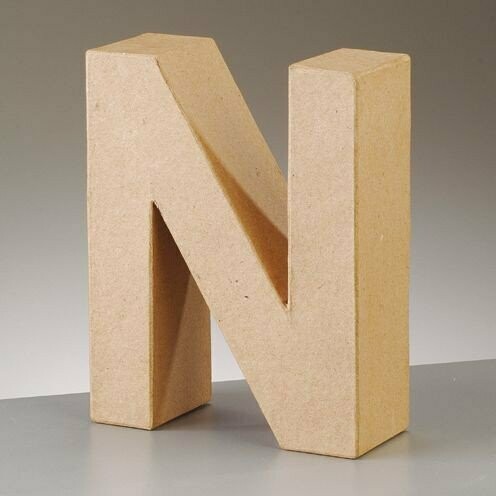 Pappart Buchstabe N Höhe 10 cm